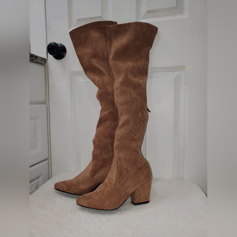 New Camel Color Over the Knee Boots Size 42